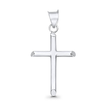 Religious Cross Charm Pendant 14K Real White Gold 26mmX17mm 0.7grams